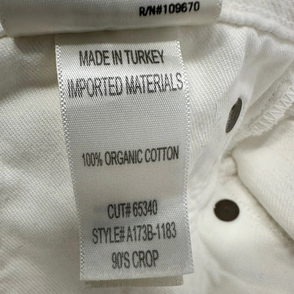 AGOLDE '90s Mid-Rise Straight-Leg Loose Crop Jeans in off white NWT - Picture 7 of 11